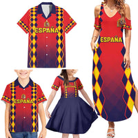 Custom Spain 2024 Football Family Matching Summer Maxi Dress and Hawaiian Shirt Go Champions La Roja Simple Style LT05 - Wonder Print Shop
