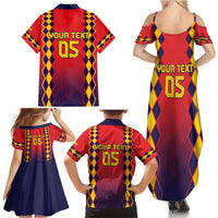 Custom Spain 2024 Football Family Matching Summer Maxi Dress and Hawaiian Shirt Go Champions La Roja Simple Style LT05 - Wonder Print Shop