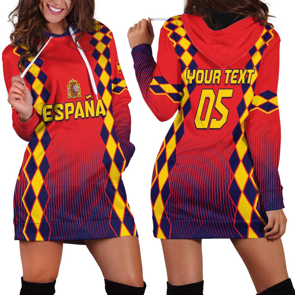Custom Spain 2024 Football Hoodie Dress Go Champions La Roja Simple Style LT05 - Wonder Print Shop