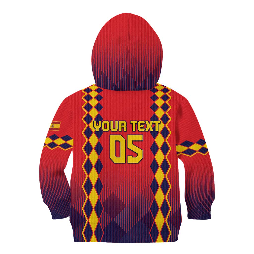 Custom Spain 2024 Football Kid Hoodie Go Champions La Roja Simple Style LT05 - Wonder Print Shop