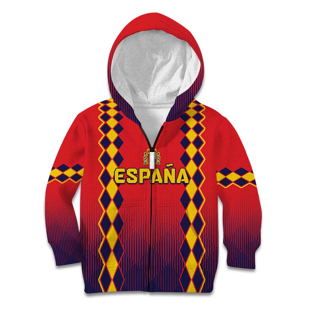 Custom Spain 2024 Football Kid Hoodie Go Champions La Roja Simple Style LT05 - Wonder Print Shop