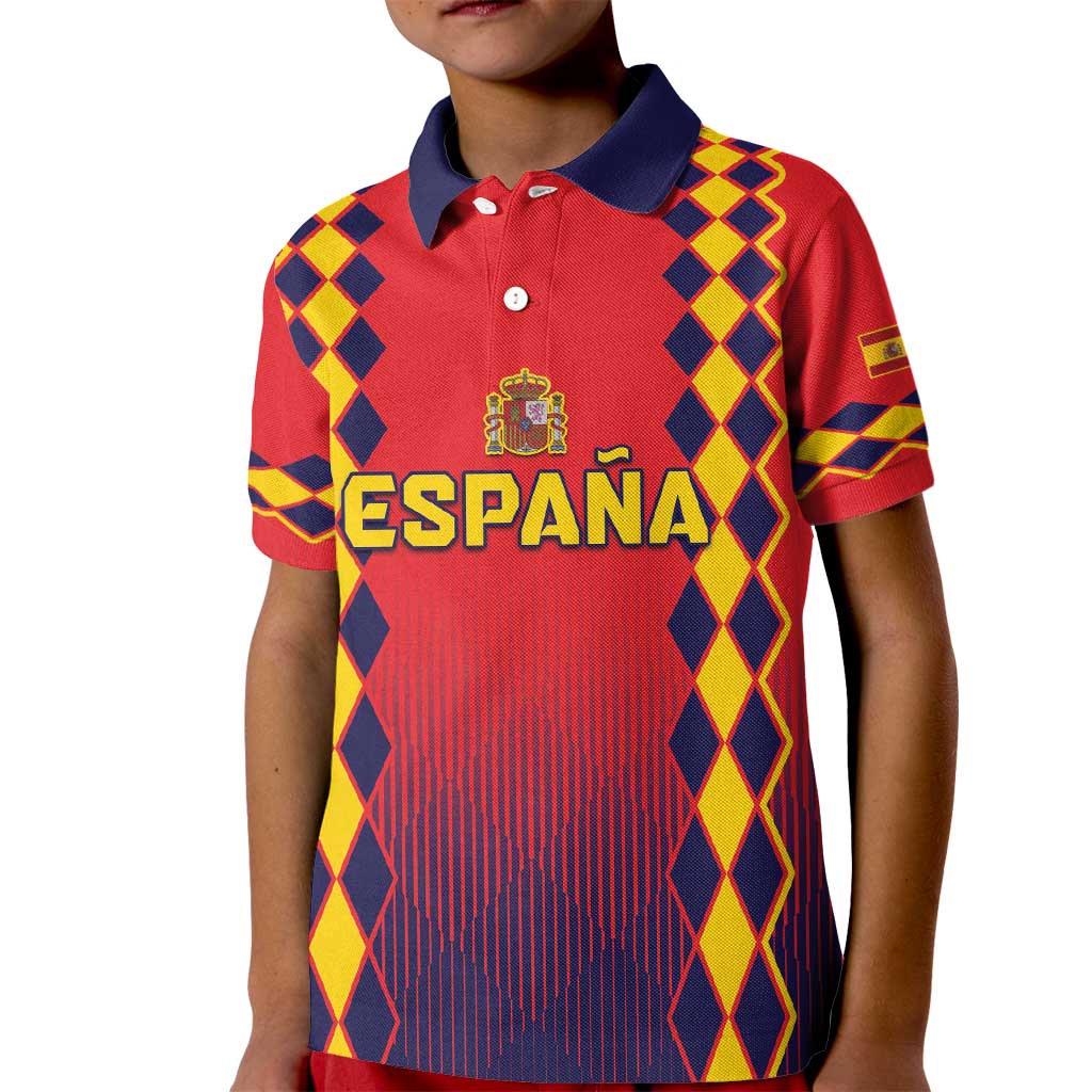 Custom Spain 2024 Football Kid Polo Shirt Go Champions La Roja Simple Style LT05 - Wonder Print Shop