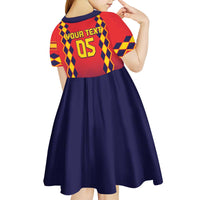 Custom Spain 2024 Football Kid Short Sleeve Dress Go Champions La Roja Simple Style LT05 - Wonder Print Shop