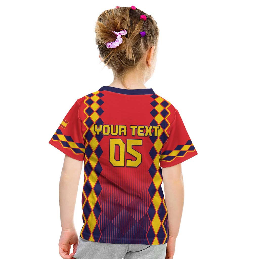 Custom Spain 2024 Football Kid T Shirt Go Champions La Roja Simple Style LT05 - Wonder Print Shop