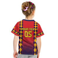 Custom Spain 2024 Football Kid T Shirt Go Champions La Roja Simple Style LT05 - Wonder Print Shop