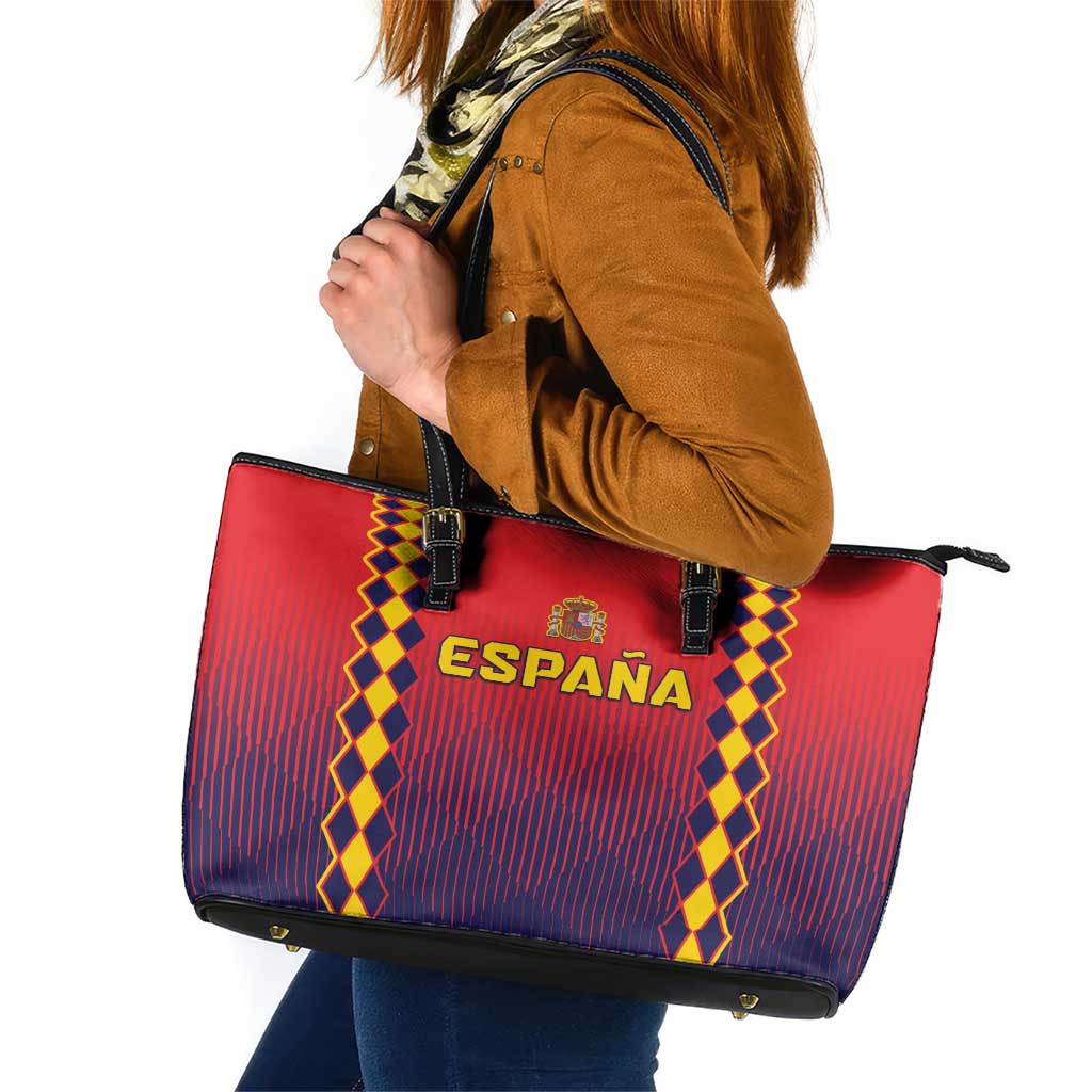 Spain 2024 Football Leather Tote Bag Go Champions La Roja Simple Style LT05 - Wonder Print Shop