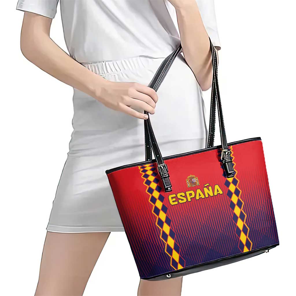 Spain 2024 Football Leather Tote Bag Go Champions La Roja Simple Style LT05 - Wonder Print Shop