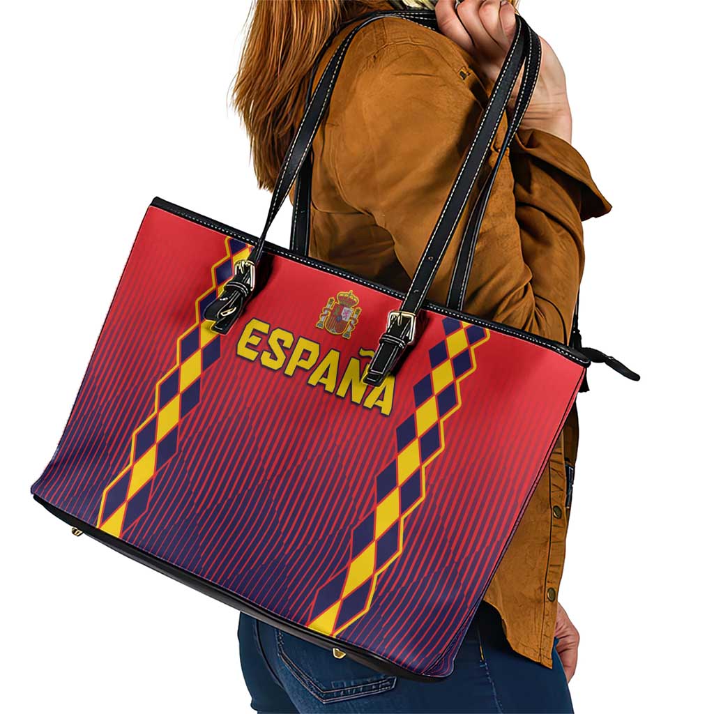 Spain 2024 Football Leather Tote Bag Go Champions La Roja Simple Style LT05 - Wonder Print Shop