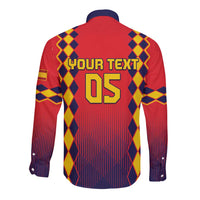 Custom Spain 2024 Football Long Sleeve Button Shirt Go Champions La Roja Simple Style LT05 - Wonder Print Shop