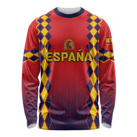 Custom Spain 2024 Football Long Sleeve Shirt Go Champions La Roja Simple Style LT05 - Wonder Print Shop