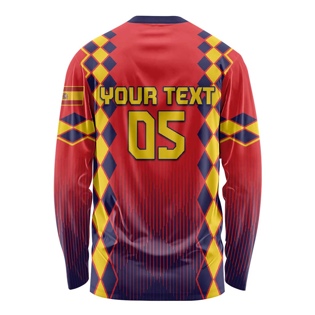 Custom Spain 2024 Football Long Sleeve Shirt Go Champions La Roja Simple Style LT05 - Wonder Print Shop