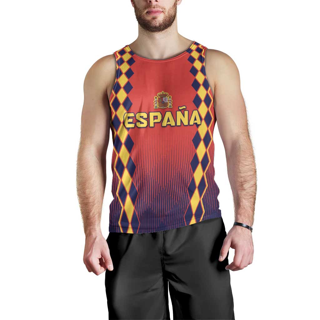 Custom Spain 2024 Football Men Tank Top Go Champions La Roja Simple Style LT05 - Wonder Print Shop