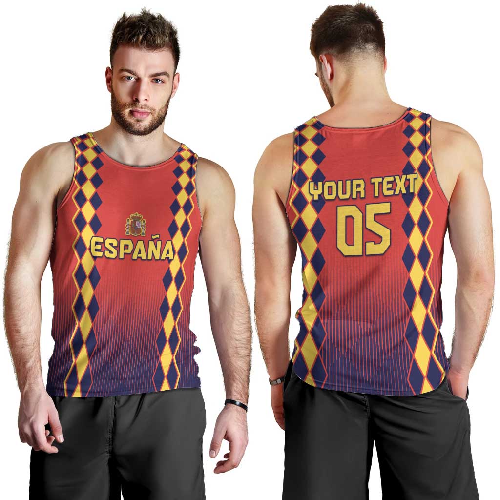 Custom Spain 2024 Football Men Tank Top Go Champions La Roja Simple Style LT05 - Wonder Print Shop
