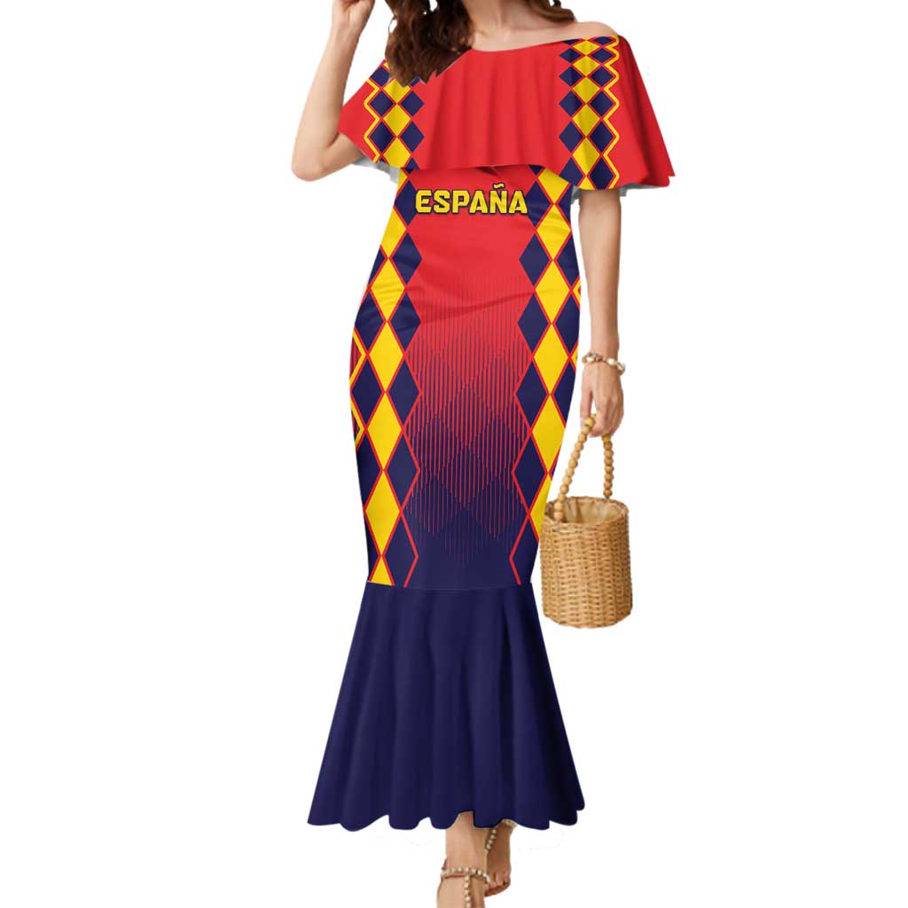 Custom Spain 2024 Football Mermaid Dress Go Champions La Roja Simple Style LT05 - Wonder Print Shop