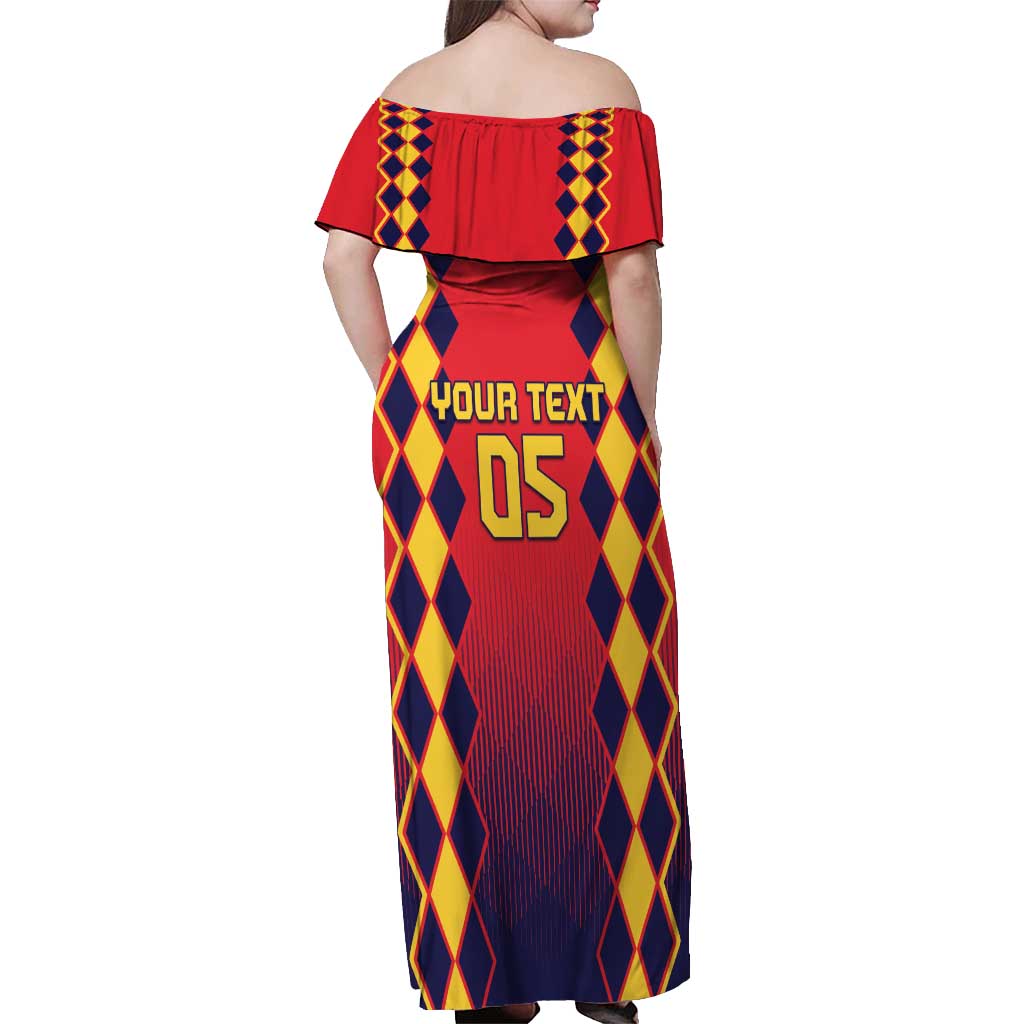Custom Spain 2024 Football Off Shoulder Maxi Dress Go Champions La Roja Simple Style LT05 - Wonder Print Shop
