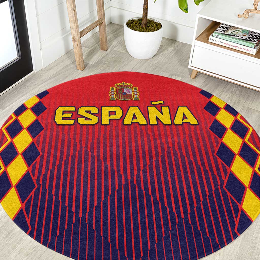 Spain 2024 Football Round Carpet Go Champions La Roja Simple Style