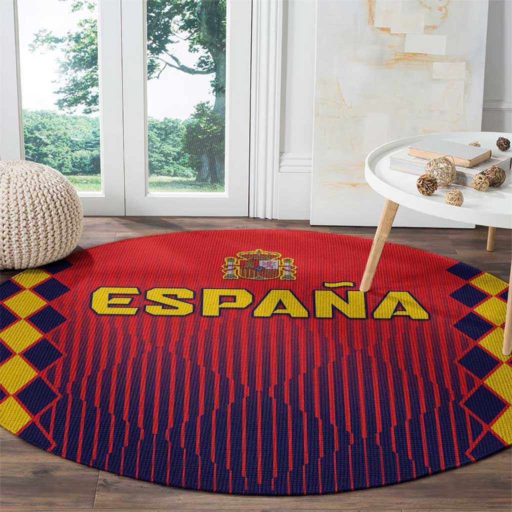 Spain 2024 Football Round Carpet Go Champions La Roja Simple Style