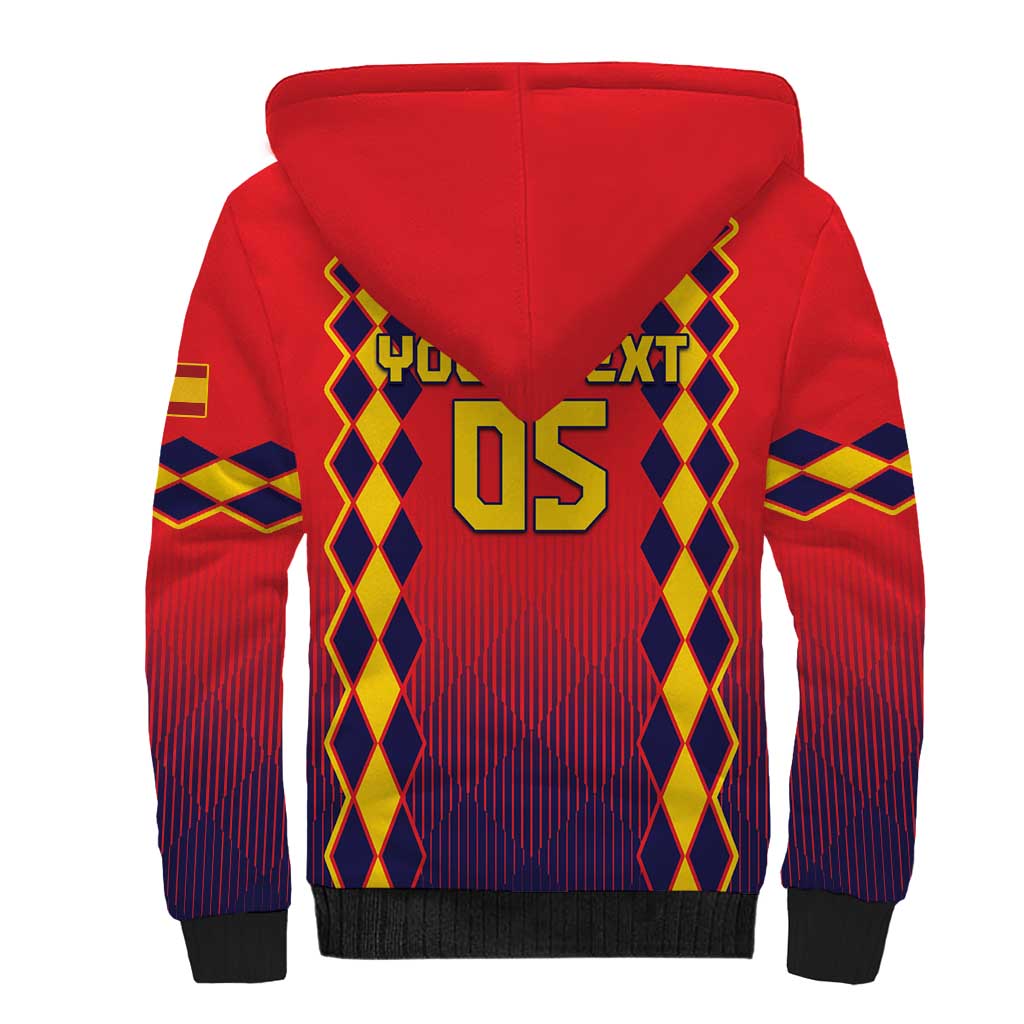 Custom Spain 2024 Football Sherpa Hoodie Go Champions La Roja Simple Style LT05 - Wonder Print Shop