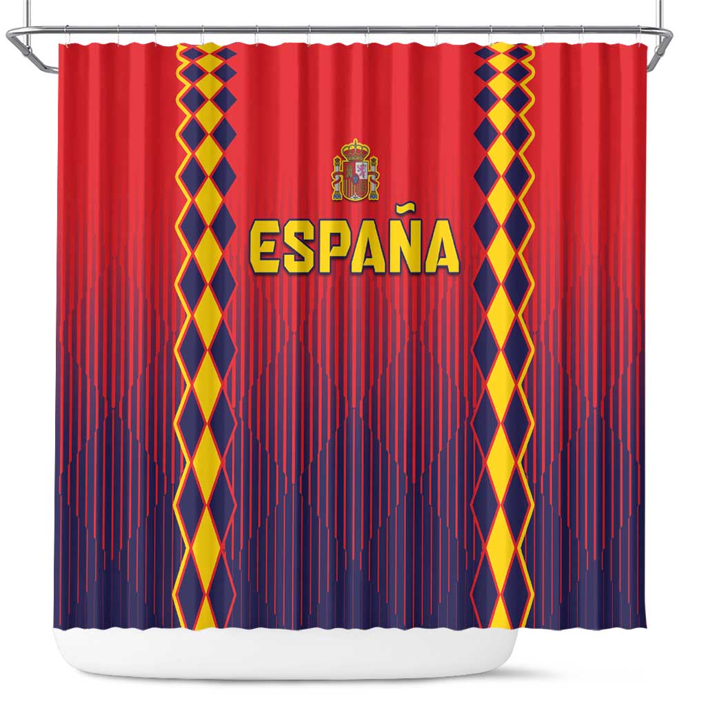 Spain 2024 Football Shower Curtain Go Champions La Roja Simple Style