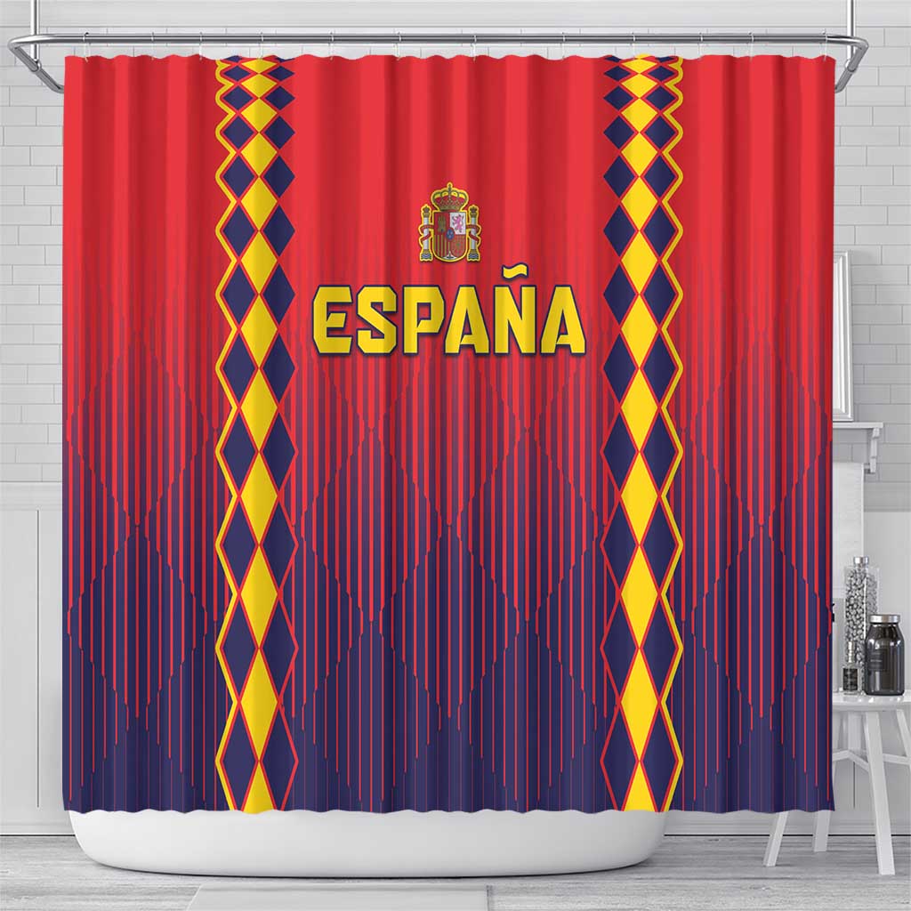 Spain 2024 Football Shower Curtain Go Champions La Roja Simple Style
