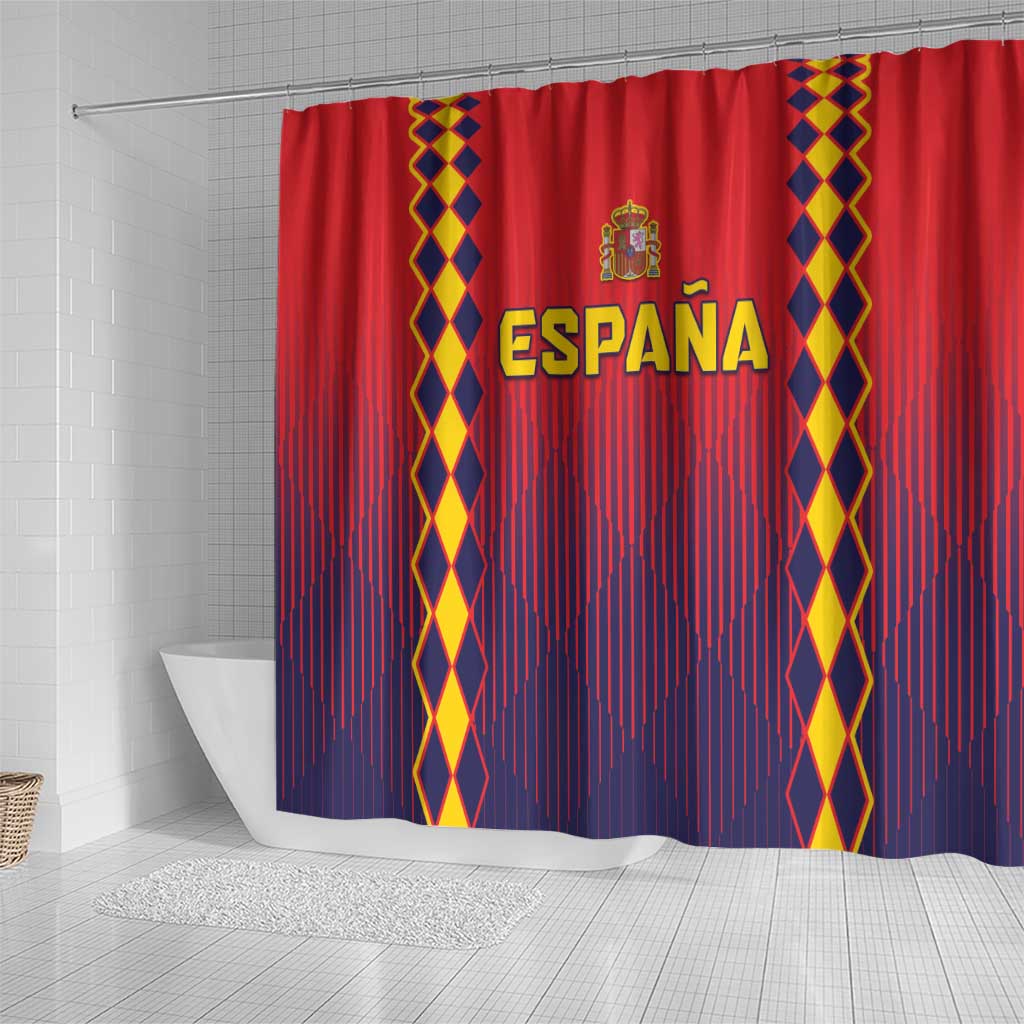 Spain 2024 Football Shower Curtain Go Champions La Roja Simple Style