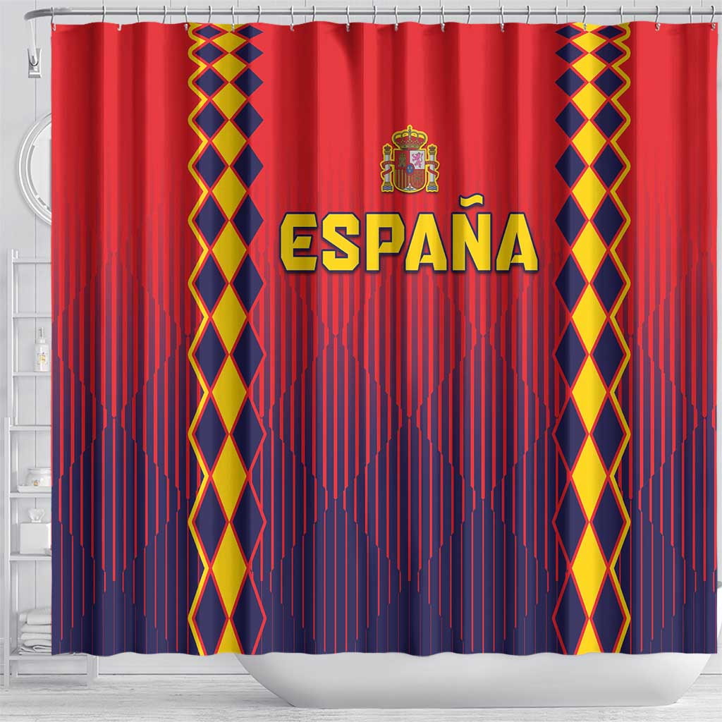 Spain 2024 Football Shower Curtain Go Champions La Roja Simple Style