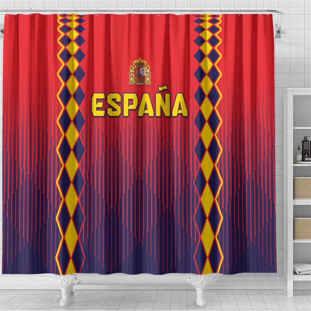 Spain 2024 Football Shower Curtain Go Champions La Roja Simple Style