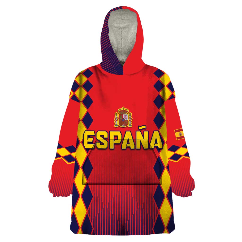 Custom Spain 2024 Football Wearable Blanket Hoodie Go Champions La Roja Simple Style LT05 - Wonder Print Shop