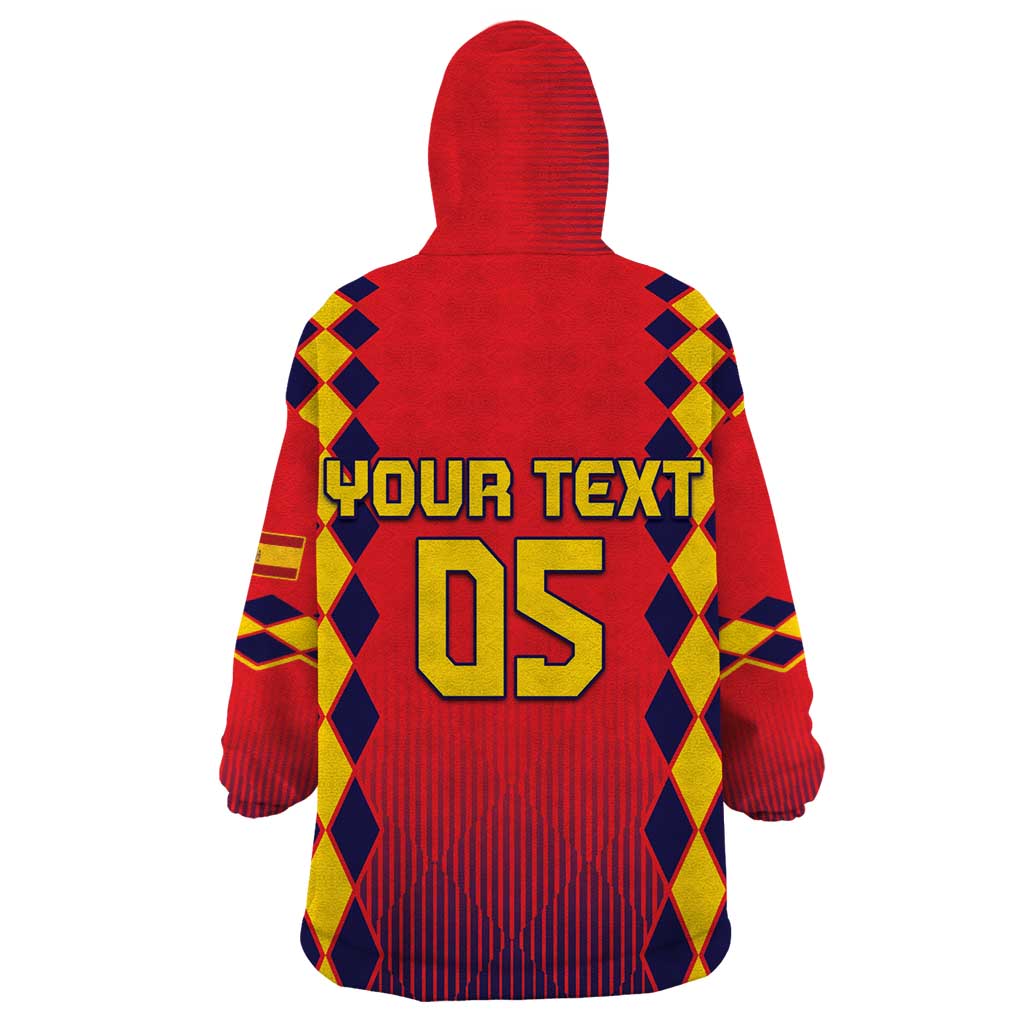 Custom Spain 2024 Football Wearable Blanket Hoodie Go Champions La Roja Simple Style LT05 - Wonder Print Shop