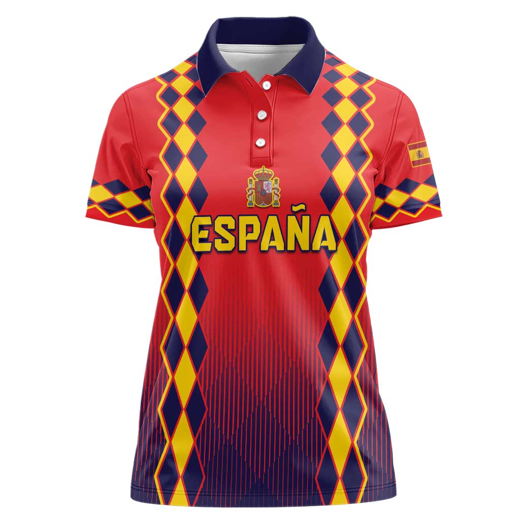 Custom Spain 2024 Football Women Polo Shirt Go Champions La Roja Simple Style LT05 - Wonder Print Shop