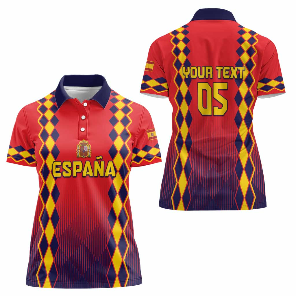 Custom Spain 2024 Football Women Polo Shirt Go Champions La Roja Simple Style LT05 - Wonder Print Shop