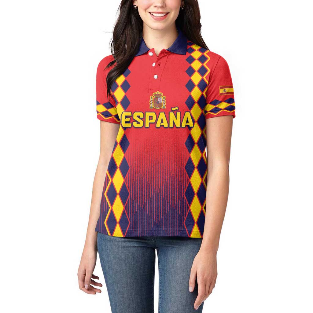 Custom Spain 2024 Football Women Polo Shirt Go Champions La Roja Simple Style LT05 - Wonder Print Shop