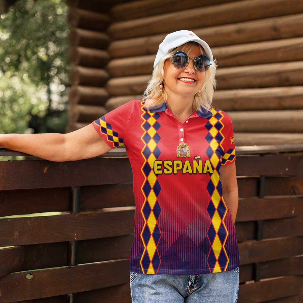Custom Spain 2024 Football Women Polo Shirt Go Champions La Roja Simple Style LT05 - Wonder Print Shop