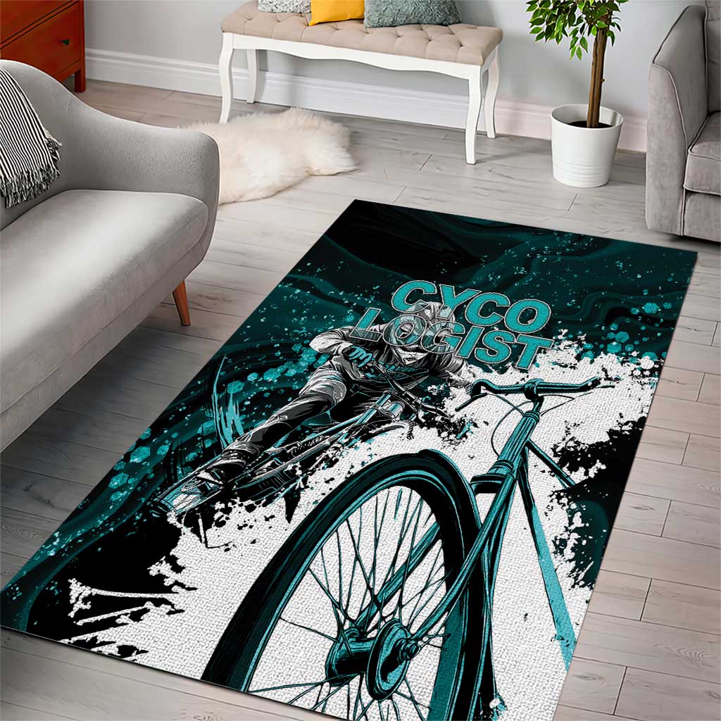 Cycologist Cycling Area Rug Grunge Style - Wonder Print Shop