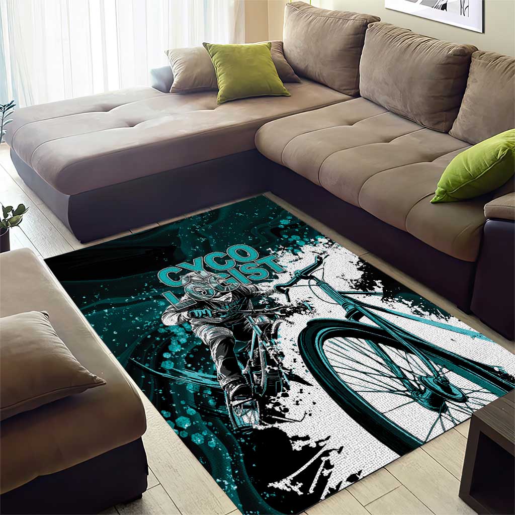 Cycologist Cycling Area Rug Grunge Style - Wonder Print Shop