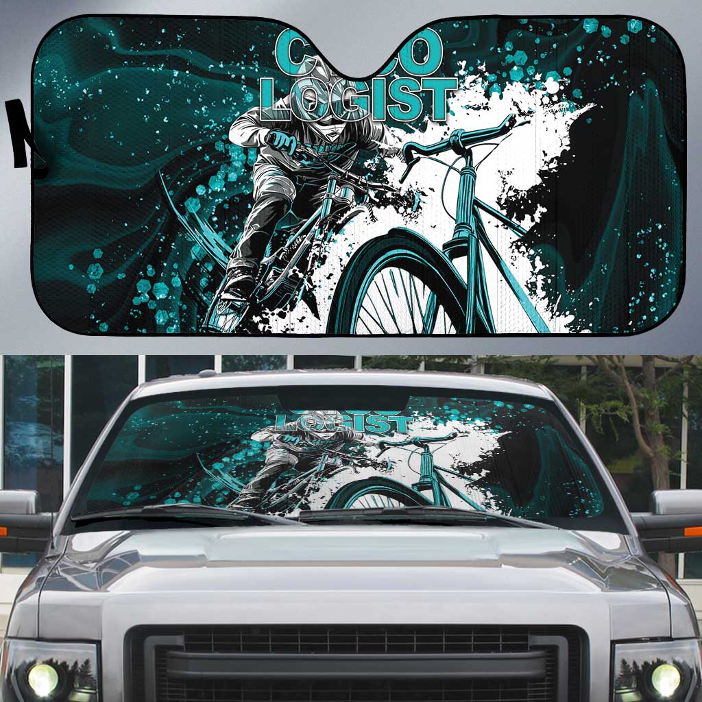 Cycologist Cycling Auto Sun Shade Grunge Style - Wonder Print Shop