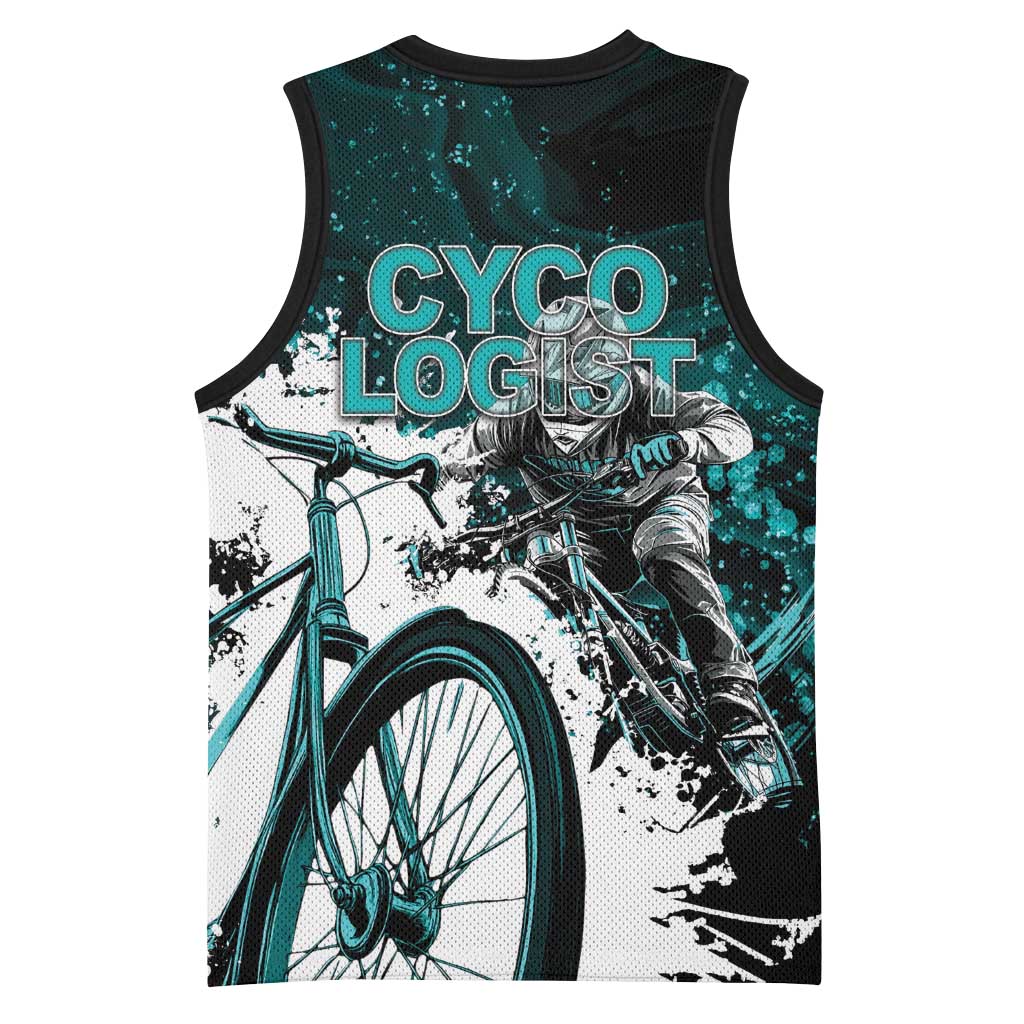 Cycologist Cycling Basketball Jersey Grunge Style - Wonder Print Shop