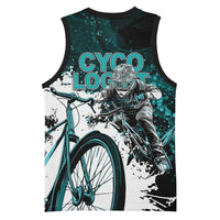 Cycologist Cycling Basketball Jersey Grunge Style - Wonder Print Shop