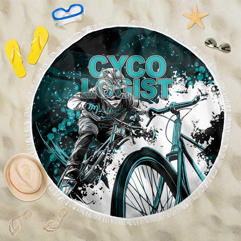 Cycologist Cycling Beach Blanket Grunge Style - Wonder Print Shop