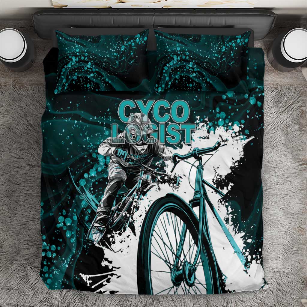 Cycologist Cycling Bedding Set Grunge Style - Wonder Print Shop