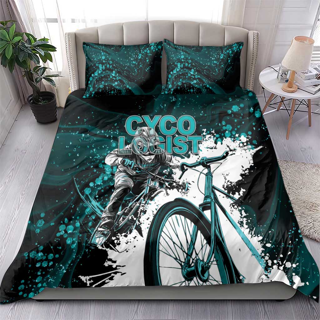 Cycologist Cycling Bedding Set Grunge Style - Wonder Print Shop