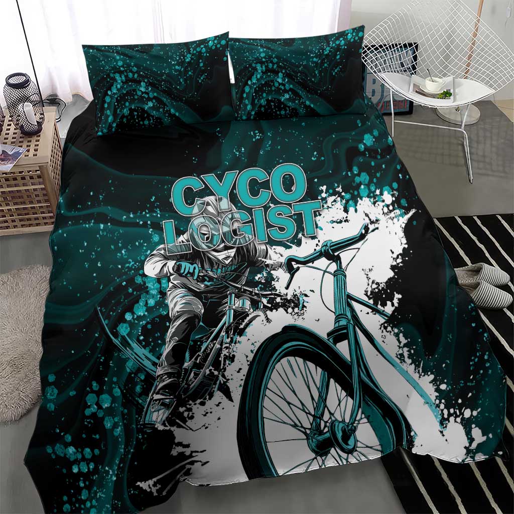 Cycologist Cycling Bedding Set Grunge Style - Wonder Print Shop