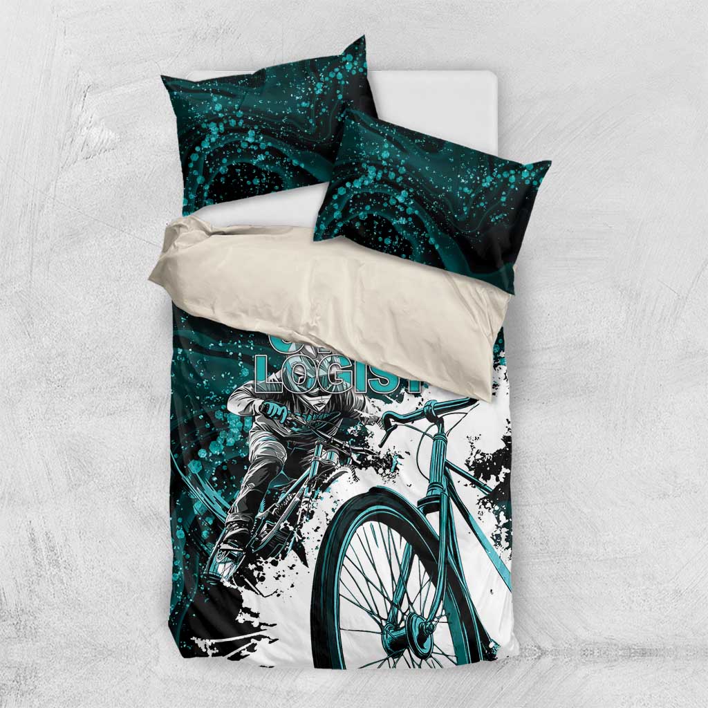 Cycologist Cycling Bedding Set Grunge Style - Wonder Print Shop