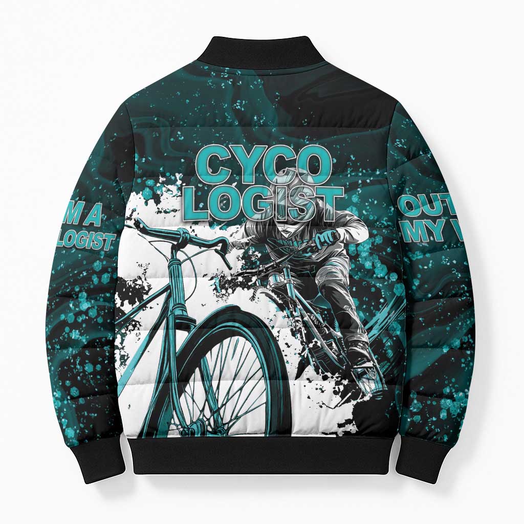 Cycologist Cycling Bomber Puffer Jacket Grunge Style - Wonder Print Shop