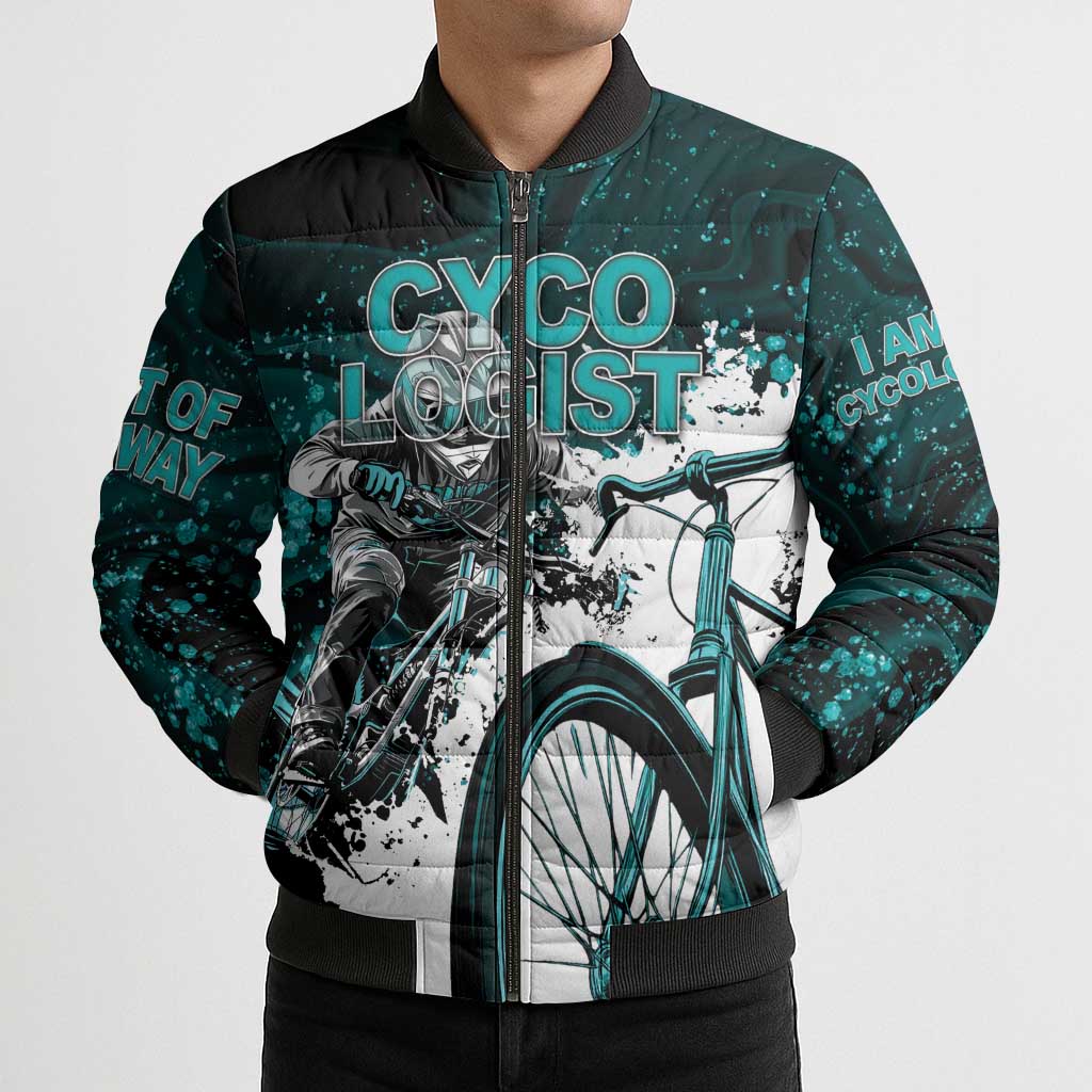 Cycologist Cycling Bomber Puffer Jacket Grunge Style - Wonder Print Shop