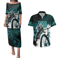 Cycologist Cycling Couples Matching Puletasi and Hawaiian Shirt Grunge Style - Wonder Print Shop