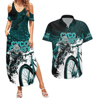 Cycologist Cycling Couples Matching Summer Maxi Dress and Hawaiian Shirt Grunge Style - Wonder Print Shop
