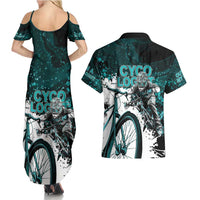 Cycologist Cycling Couples Matching Summer Maxi Dress and Hawaiian Shirt Grunge Style - Wonder Print Shop
