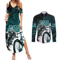 Cycologist Cycling Couples Matching Summer Maxi Dress and Long Sleeve Button Shirt Grunge Style - Wonder Print Shop