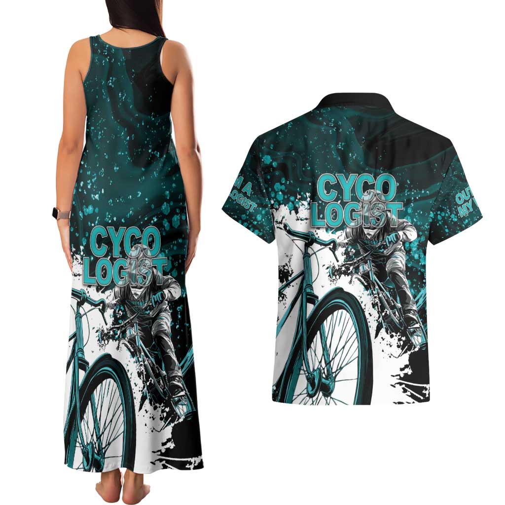 Cycologist Cycling Couples Matching Tank Maxi Dress and Hawaiian Shirt Grunge Style - Wonder Print Shop